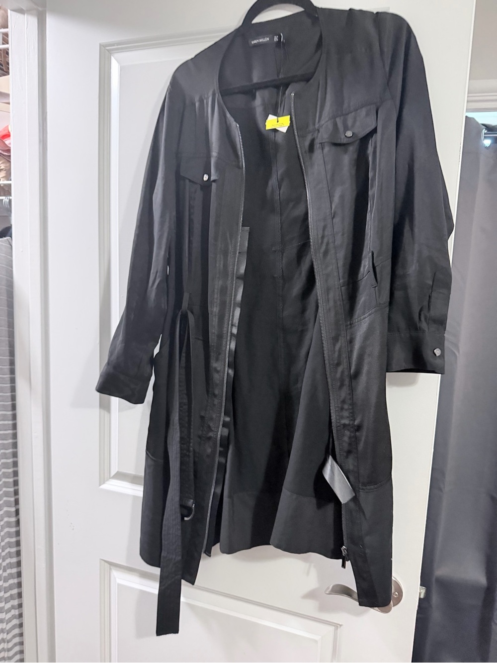 Karen Millen Black Trench Coat with Belt